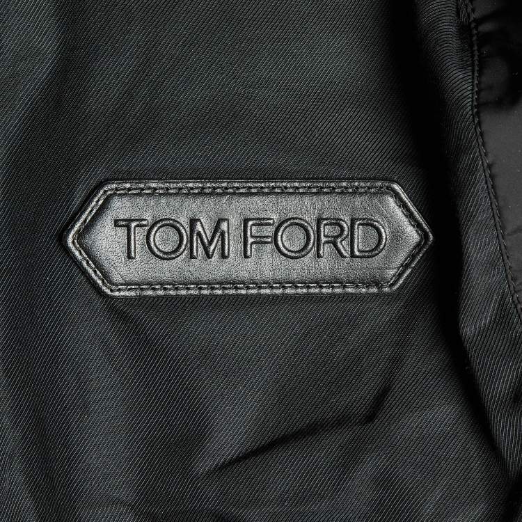 Pre Owned Tom Ford Black Synthetic Zip-Up Puffer Jacket XL