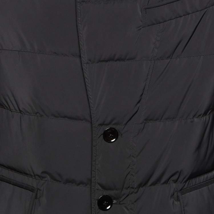 Pre Owned Tom Ford Black Synthetic Zip-Up Puffer Jacket XL