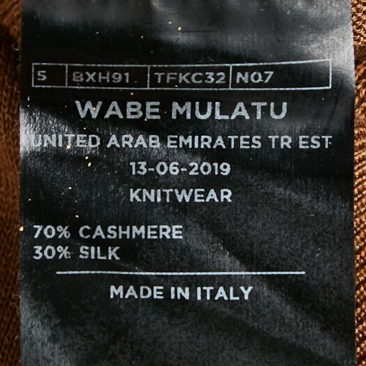 Pre Owned Tom Ford Brown Cashmere Knit Polo T-Shirt XL
