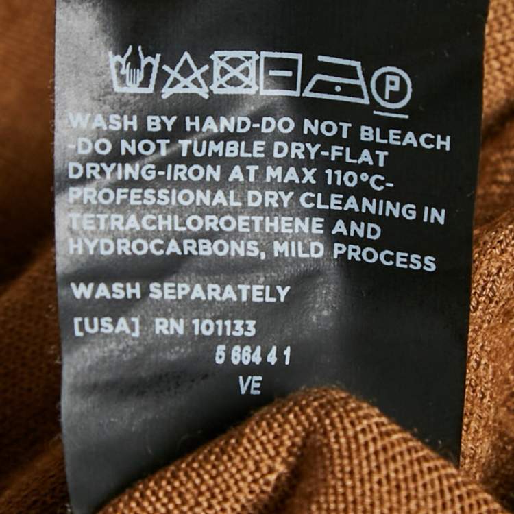 Pre Owned Tom Ford Brown Cashmere Knit Polo T-Shirt XL