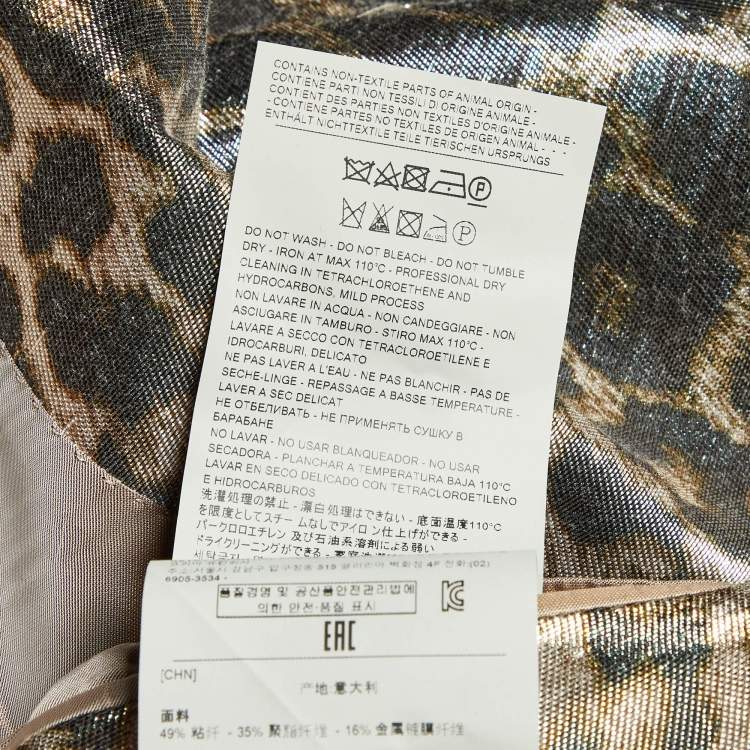 Pre Owned Tom Ford Metallic Leopard Print Lurex Crepe Blazer 4XL