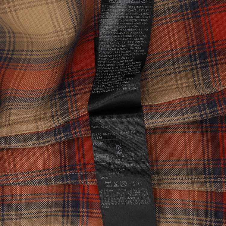 Pre Owned Tom Ford Multicolor Check Cottn Button Front Shirt S