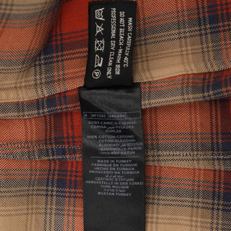 Pre Owned Tom Ford Multicolor Check Cottn Button Front Shirt S