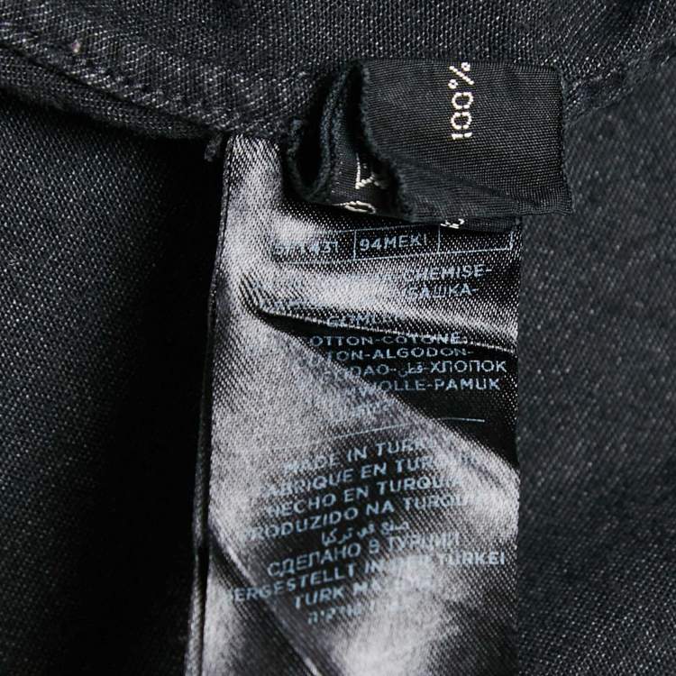 Pre Owned Tom Ford Black Faded Denim Button Front Shirt M