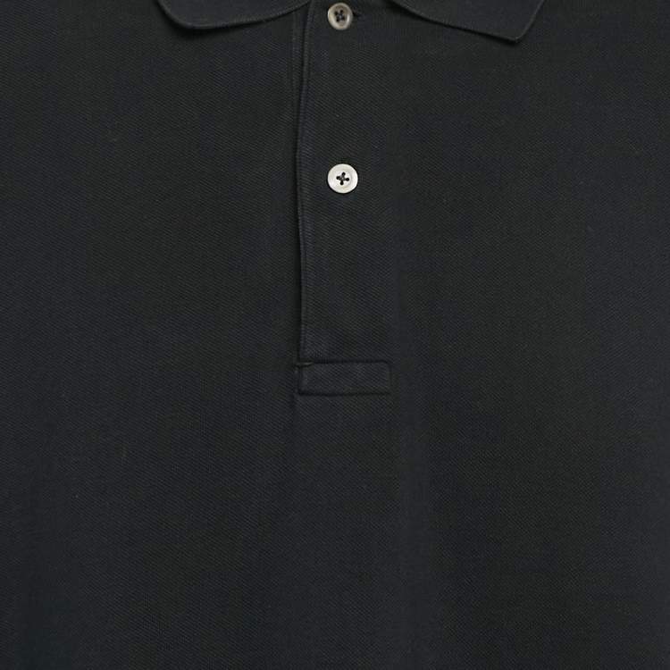 Pre Owned Tom Ford Black Pique Cotton Polo T-Shirt 4XL
