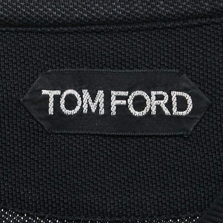 Pre Owned Tom Ford Black Pique Cotton Polo T-Shirt 4XL