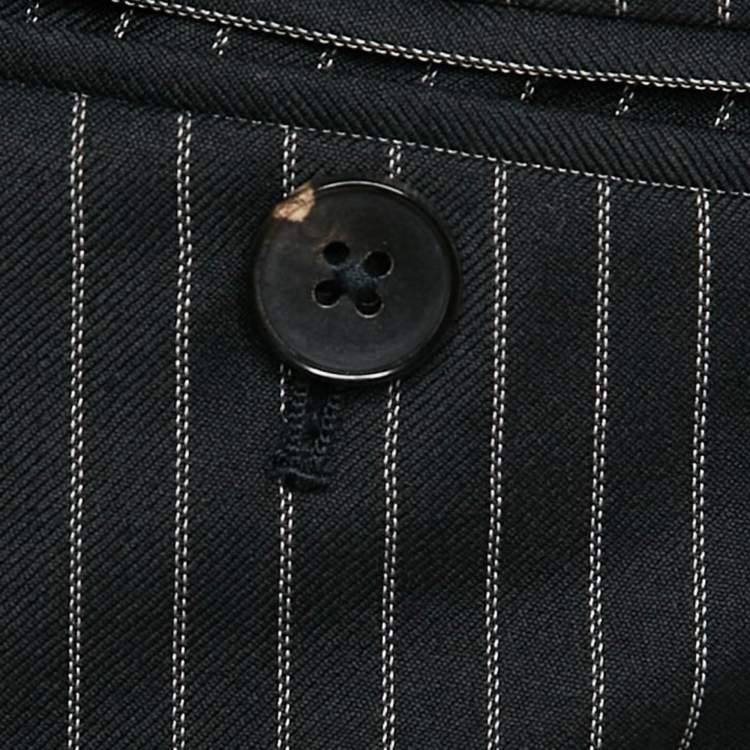 Pre Owned Tom Ford Black Pinstripe Wool Formal Trousers S