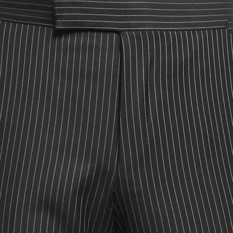 Pre Owned Tom Ford Black Pinstripe Wool Formal Trousers S