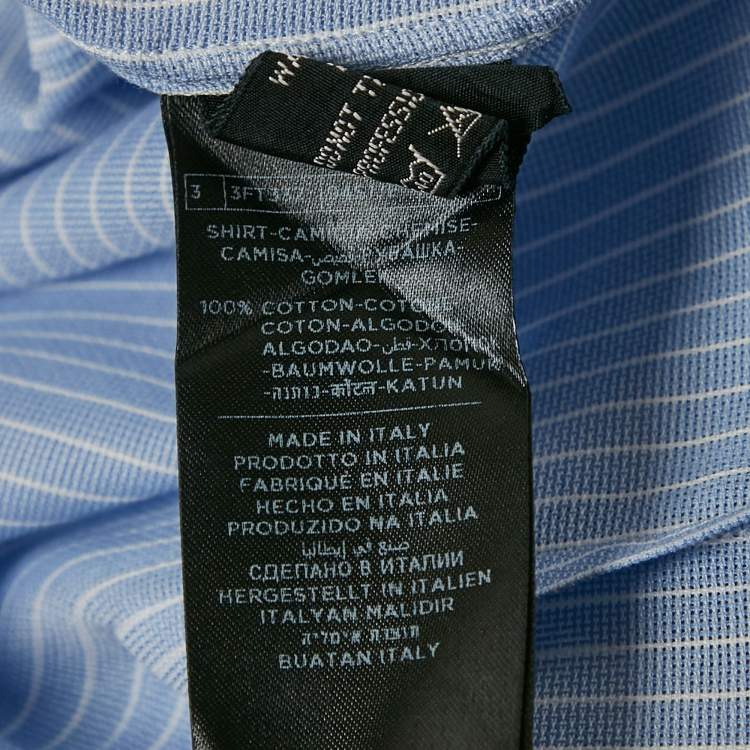 Pre Owned Tom Ford Blue Pinstripe Cotton Long Sleeve Shirt M