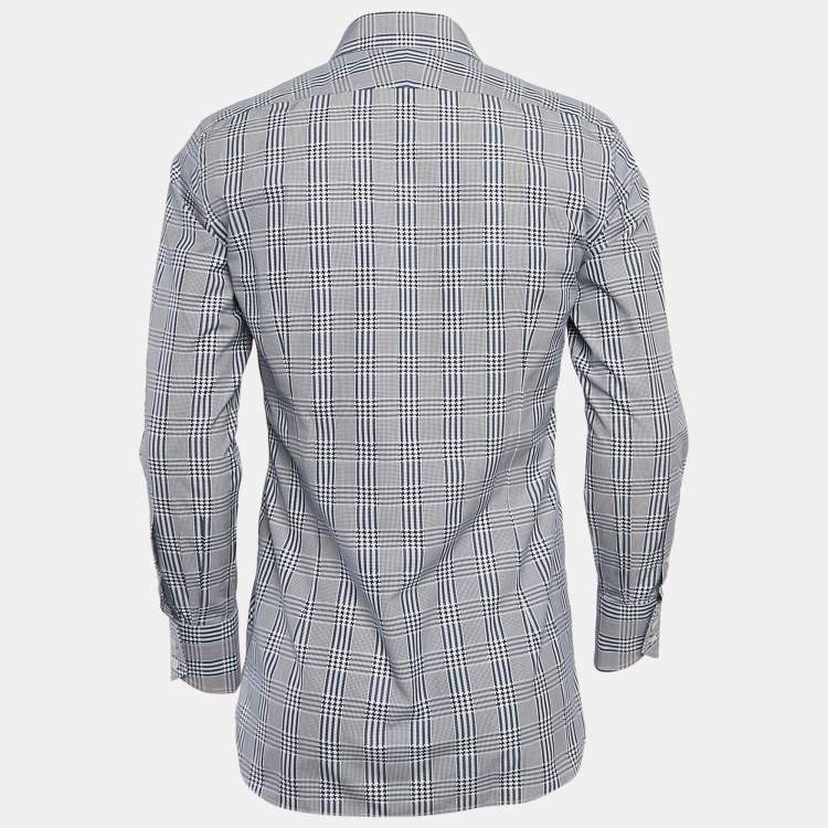 مملوكة مسبقًا Tom Ford Blue Checked Cotton Long Sleeve Shirt M