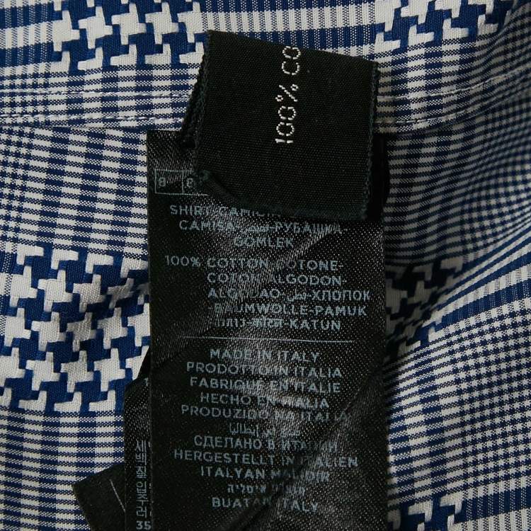 مملوكة مسبقًا Tom Ford Blue Checked Cotton Long Sleeve Shirt M