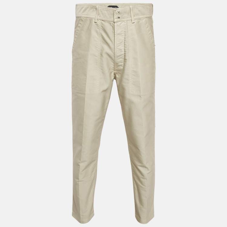 Pre Owned Tom Ford Grey Cotton Slim Fit Trousers M