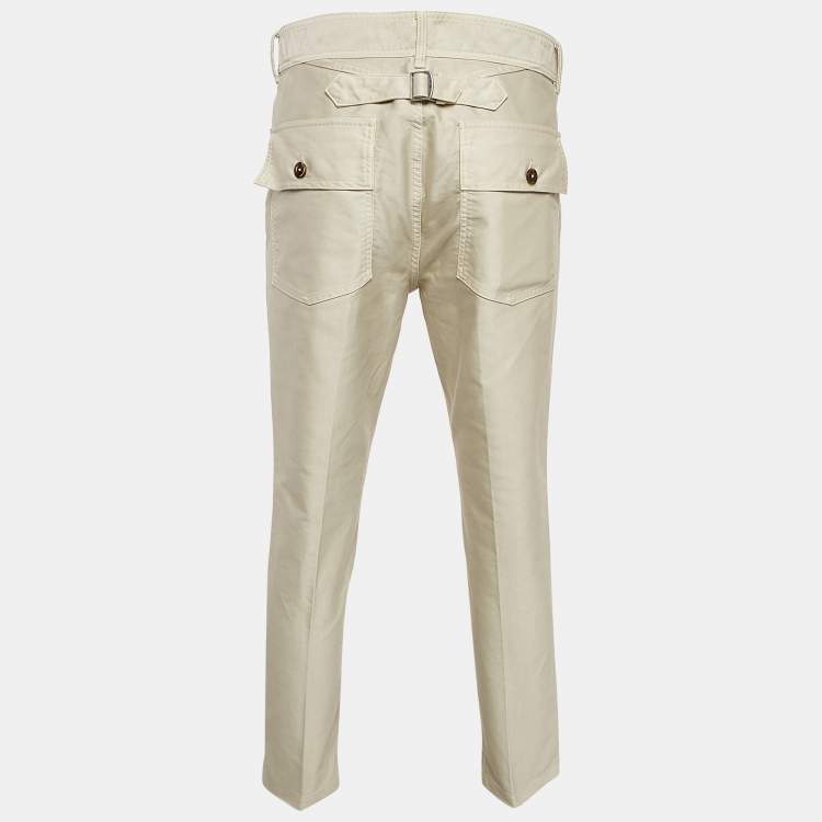 Pre Owned Tom Ford Grey Cotton Slim Fit Trousers M