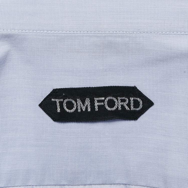 مملوكة مسبقًا Tom Ford Blue Cotton Button Front Shirt XL