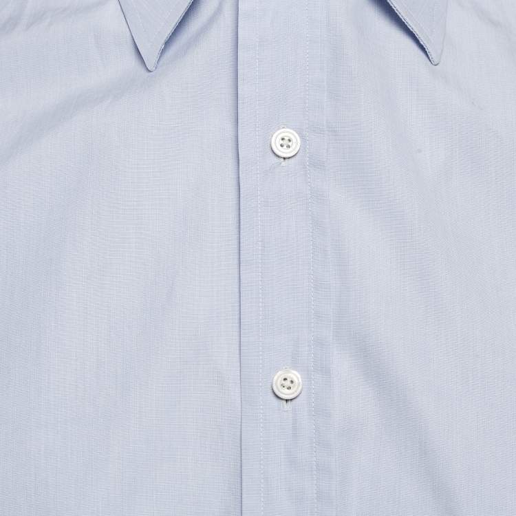 مملوكة مسبقًا Tom Ford Blue Cotton Button Front Shirt XL