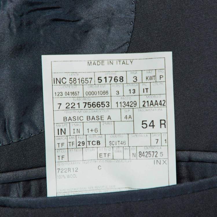 Pre Owned Tom Ford Black Wool Tailored Suit XXL