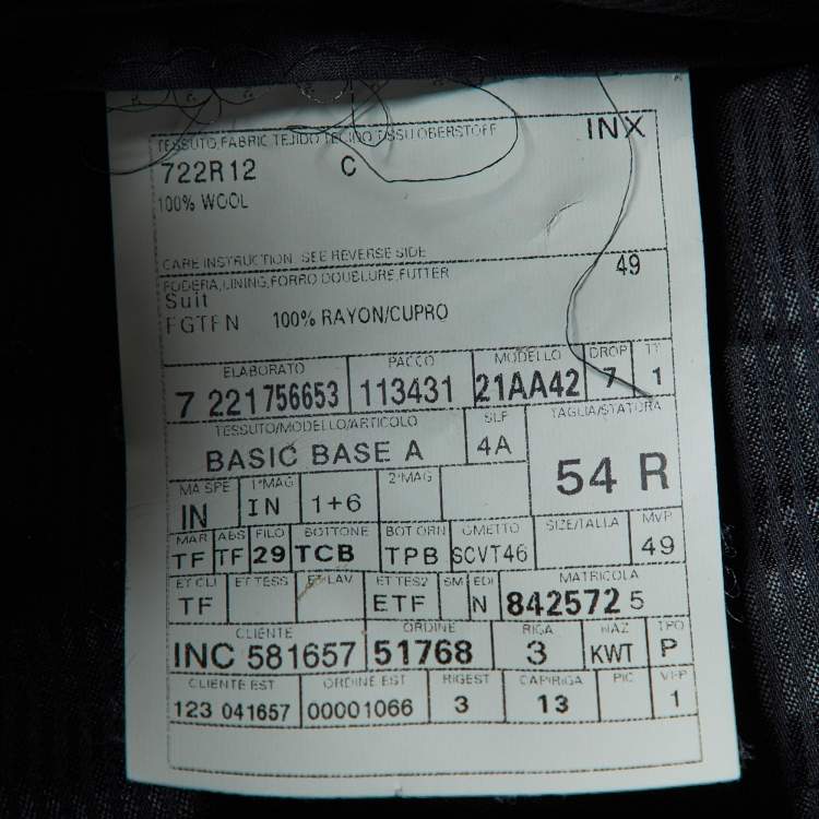 Pre Owned Tom Ford Black Wool Tailored Suit XXL