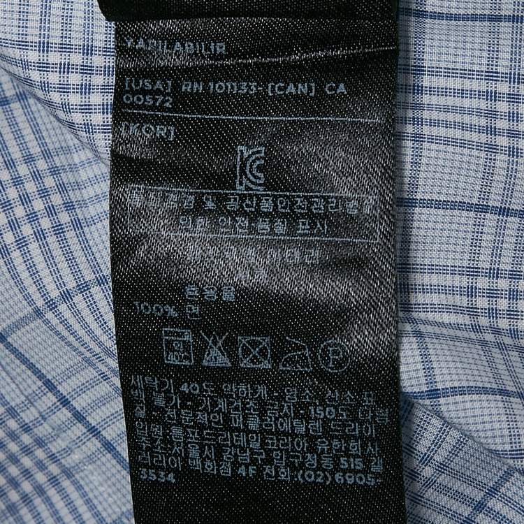 Pre Owned Tom Ford Blue Tartan Pattern Cotton Button Front Shirt XL
