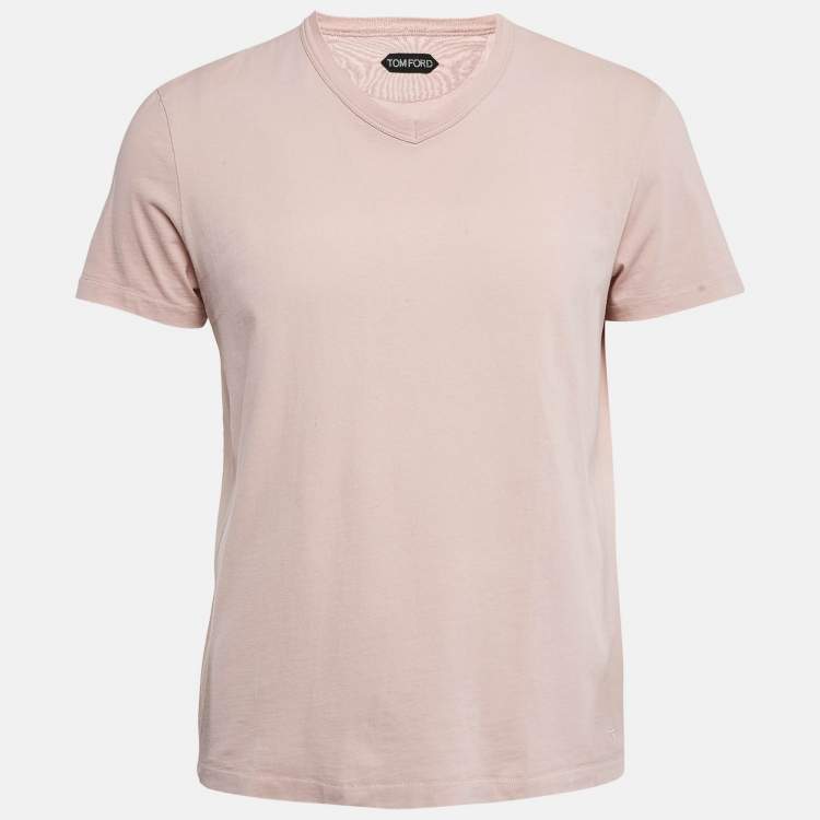 Pre Owned Tom Ford Pink Cotton V-Neck T-Shirt S