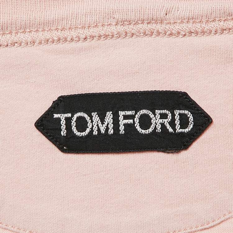 Pre Owned Tom Ford Pink Cotton V-Neck T-Shirt S