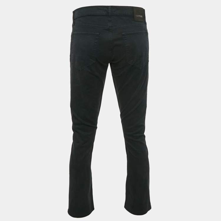 Pre Owned Tom Ford Navy Blue Cotton Drill Slim Jeans Waist 33"