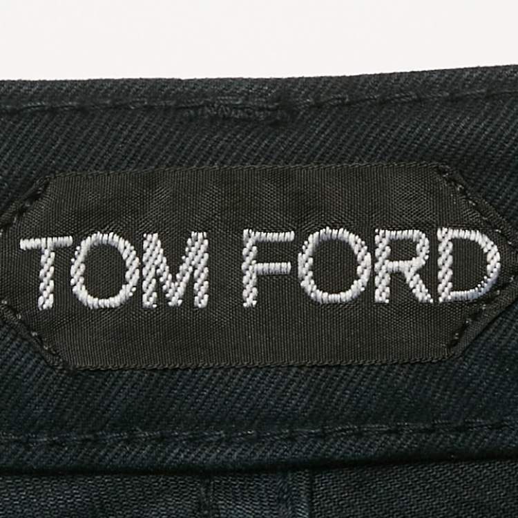 Pre Owned Tom Ford Navy Blue Cotton Drill Slim Jeans Waist 33"