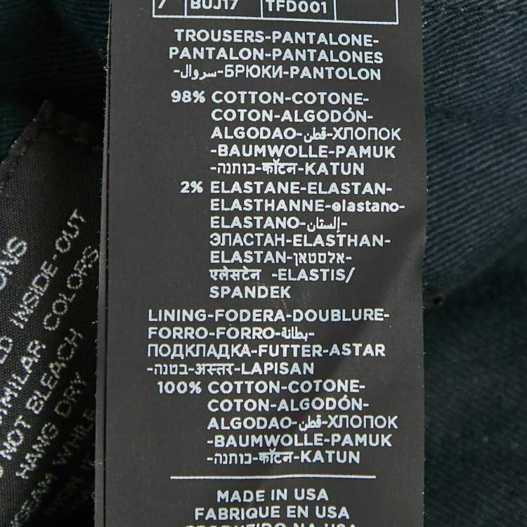 Pre Owned Tom Ford Navy Blue Cotton Drill Slim Jeans Waist 33"