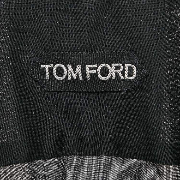 Pre Owned Tom Ford Black Pleated Cotton Long Sleeve Shirt L
