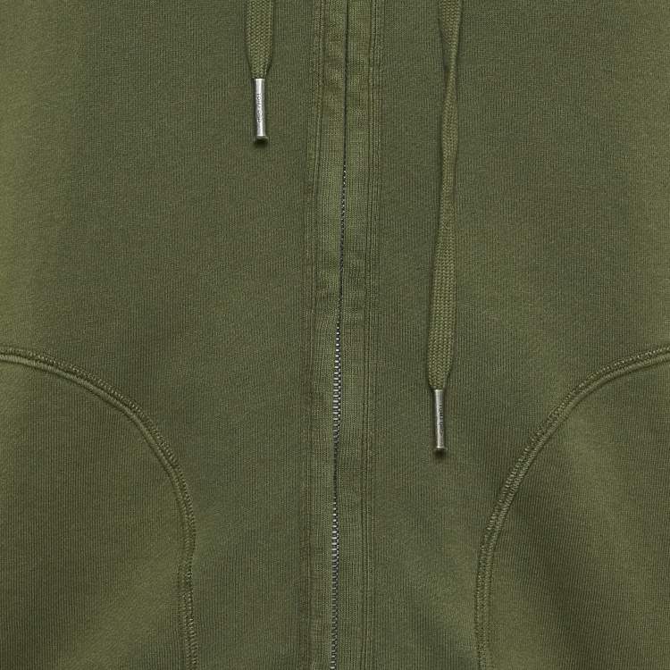 Pre Owned Tom Ford Green Cotton Knit Zip-Up Hooded Sweatshirt XL
