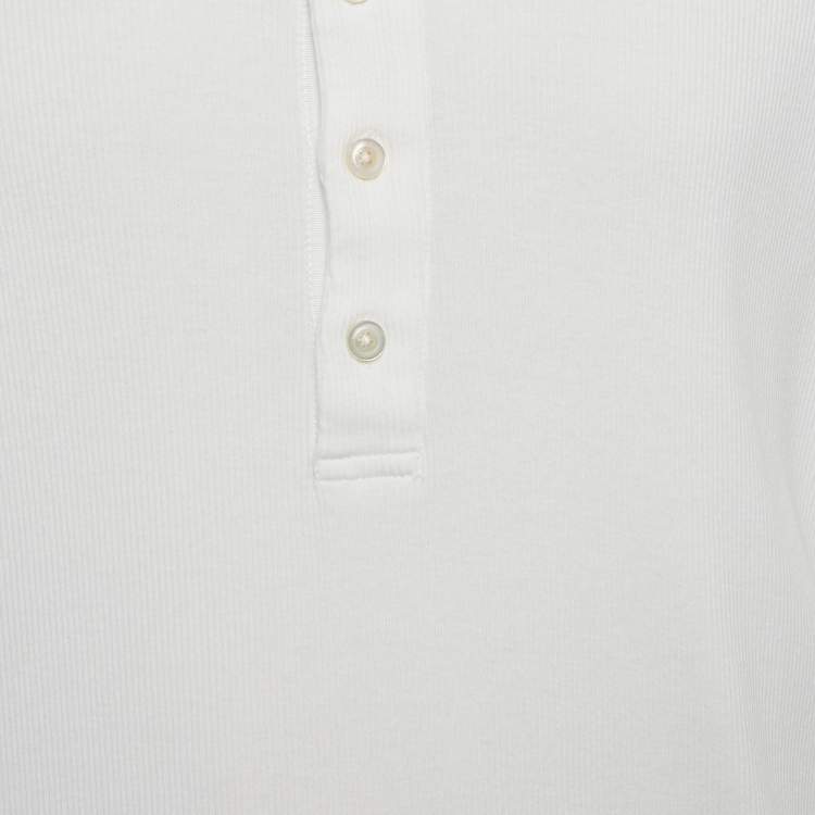 Pre Owned Tom Ford White Rib Knit Full Sleeve T-Shirt XXL