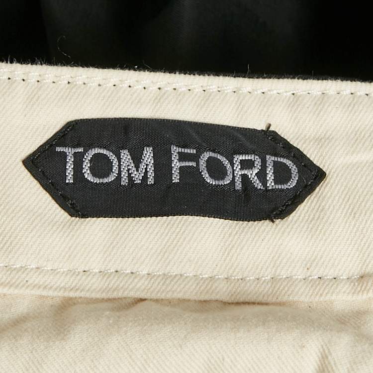 Pre Owned Tom Ford Black Cotton Blend Cargo Pants L