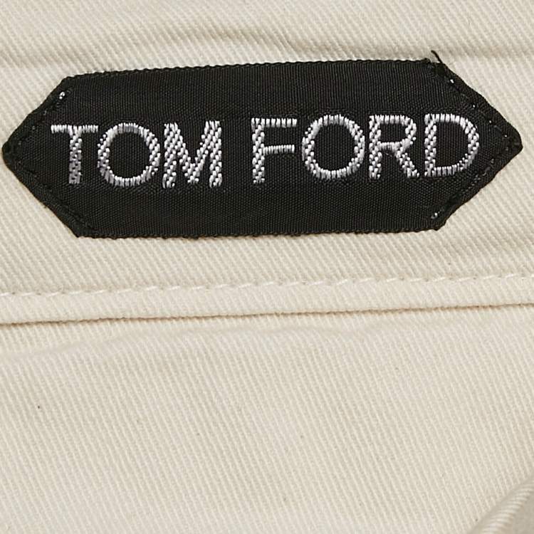 Pre Owned Tom Ford White Cotton Gabardine Cargo Pants XL