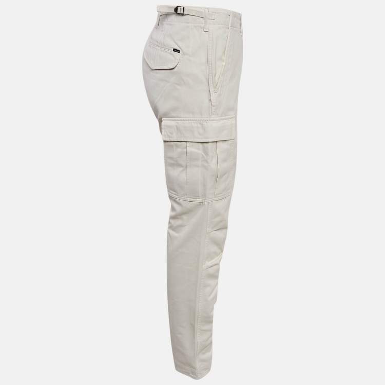 Pre Owned Tom Ford White Cotton Gabardine Cargo Pants XL