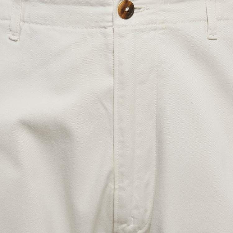 Pre Owned Tom Ford White Cotton Gabardine Cargo Pants XL