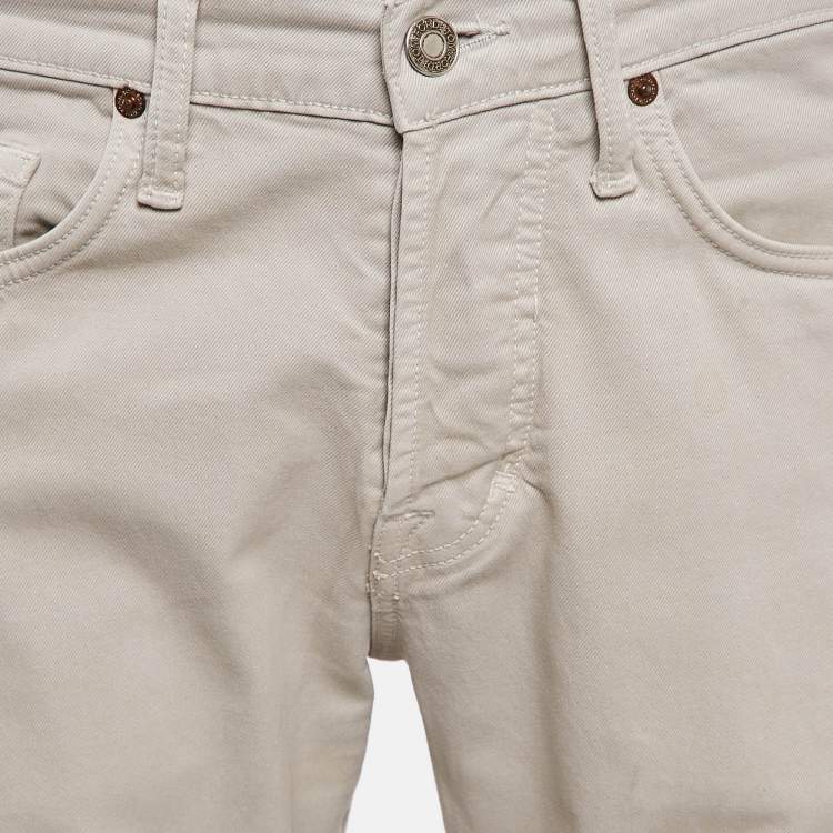 Pre Owned Tom Ford Light Grey Denim Slim Fit Jeans L Waist 34"