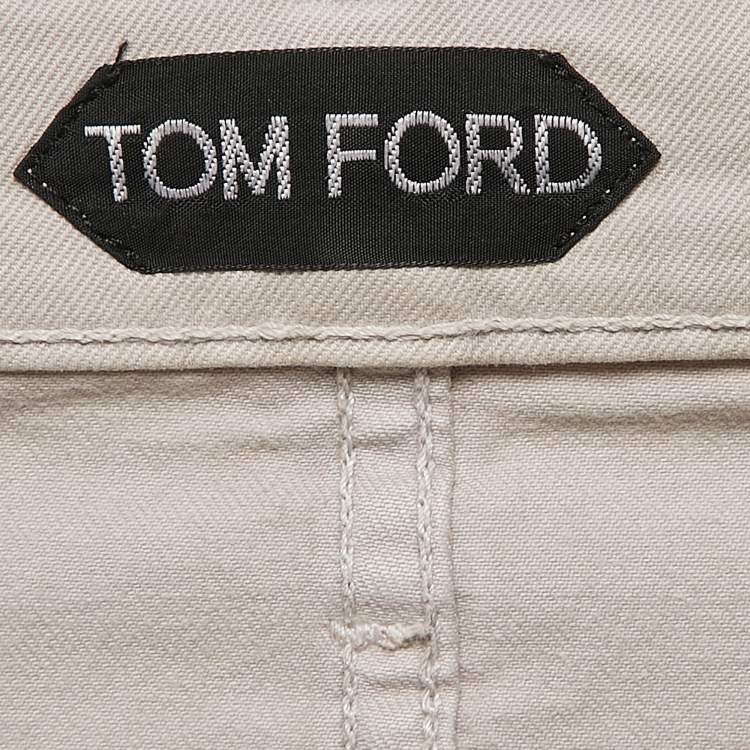 Pre Owned Tom Ford Light Grey Denim Slim Fit Jeans L Waist 34"