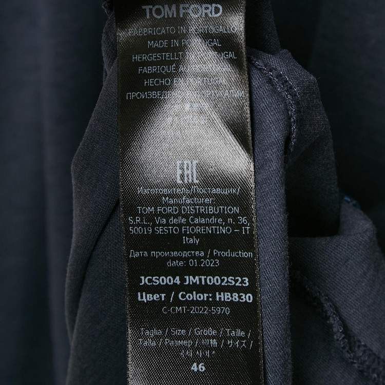 Pre Owned Tom Ford Dark Blue Jersey Crewneck T-Shirt S
