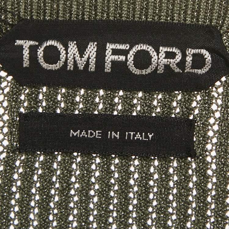 Pre Owned Tom Ford Green Knit Henley Neck T-Shirt XXL