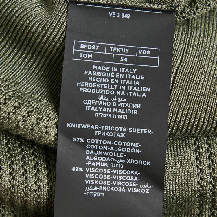 Pre Owned Tom Ford Green Knit Henley Neck T-Shirt XXL