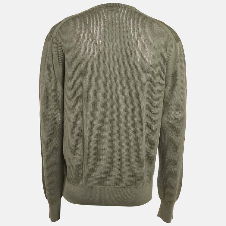 Pre Owned Tom Ford Green Knit Henley Neck T-Shirt XXL