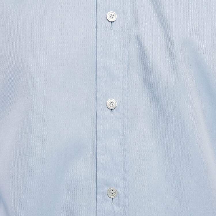 Pre Owned Tom Ford Blue Cotton Double Cuff Shirt XL