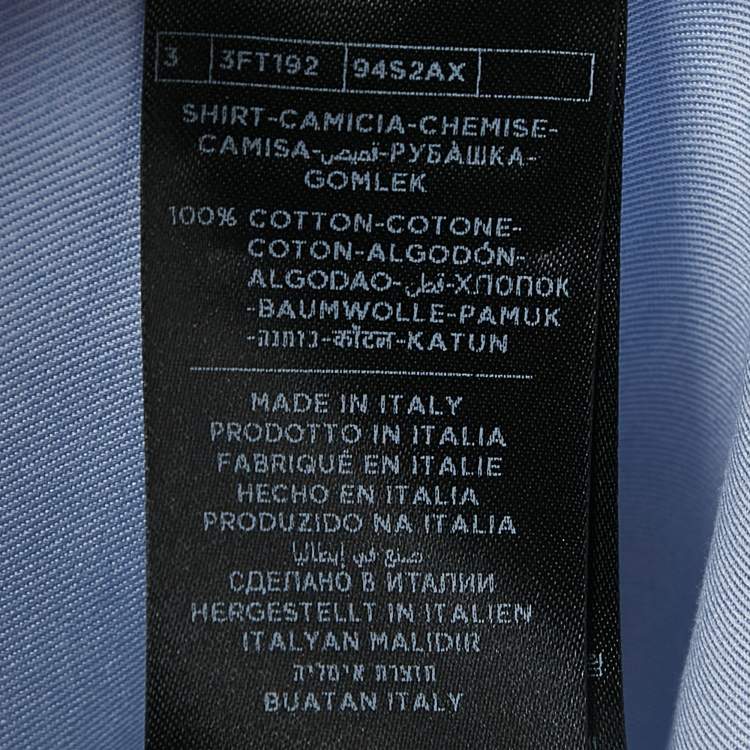 Pre Owned Tom Ford Blue Cotton Double Cuff Shirt XL