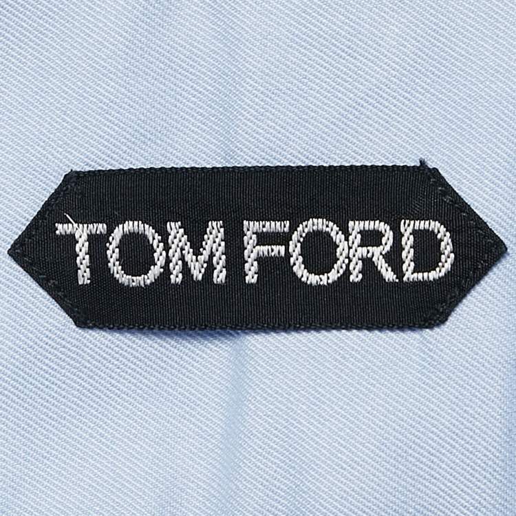 Pre Owned Tom Ford Blue Cotton Double Cuff Shirt XL