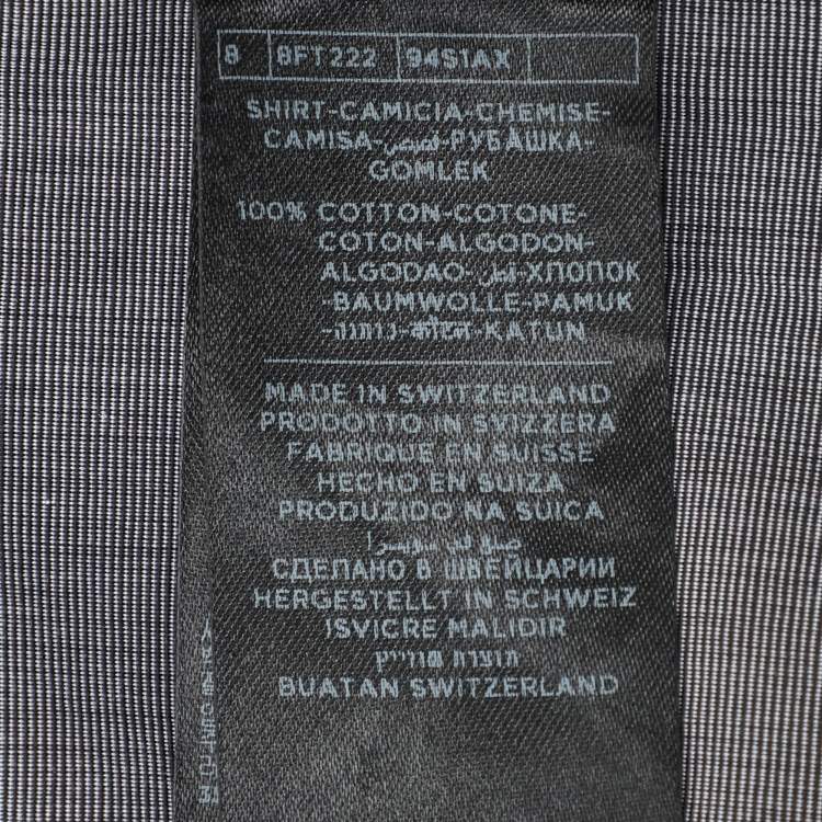 Pre Owned Tom Ford Grey Cotton Long Sleeve Shirt L