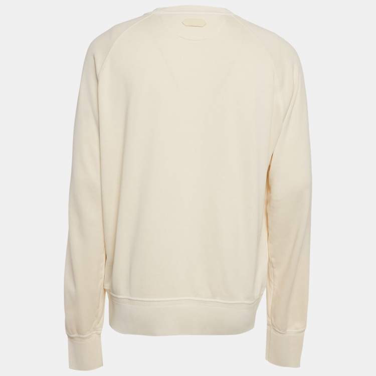Pre Owned Tom Ford Cream Cotton Knit Sweatshirt XXL