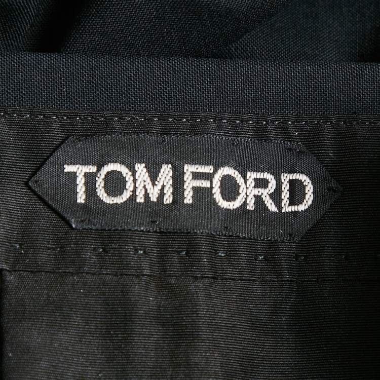 Pre Owned Tom Ford Black Wool Side Stripe Formal Trousers M