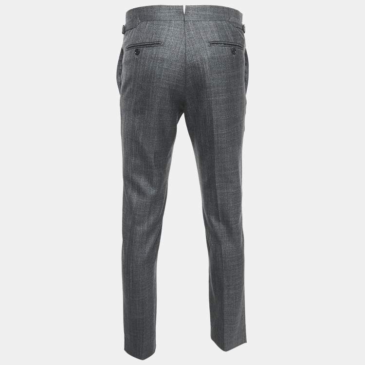 Pre Owned Tom Ford Charcoal Dark Grey Wool Trousers S