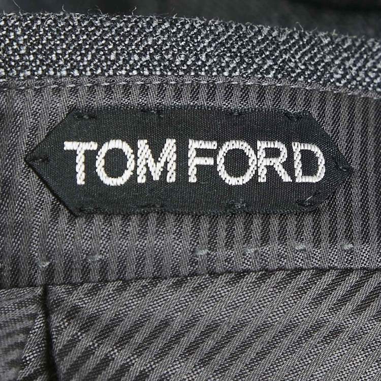 Pre Owned Tom Ford Charcoal Dark Grey Wool Trousers S