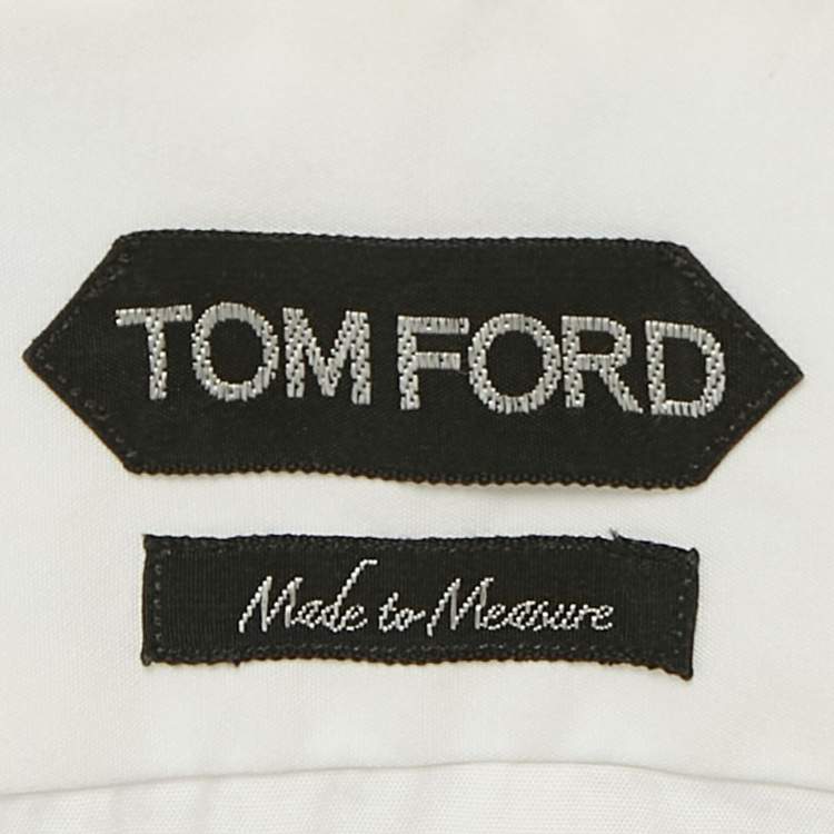 Pre Owned Tom Ford White Cotton Made To Measure Shirt M