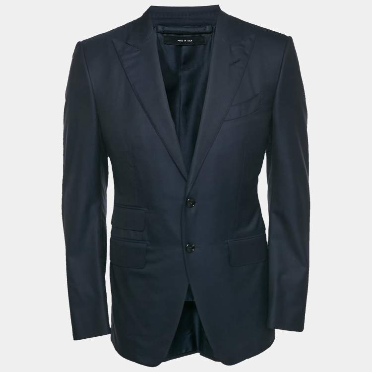 Pre Owned Tom Ford Navy Blue Wool Tailored Blazer S